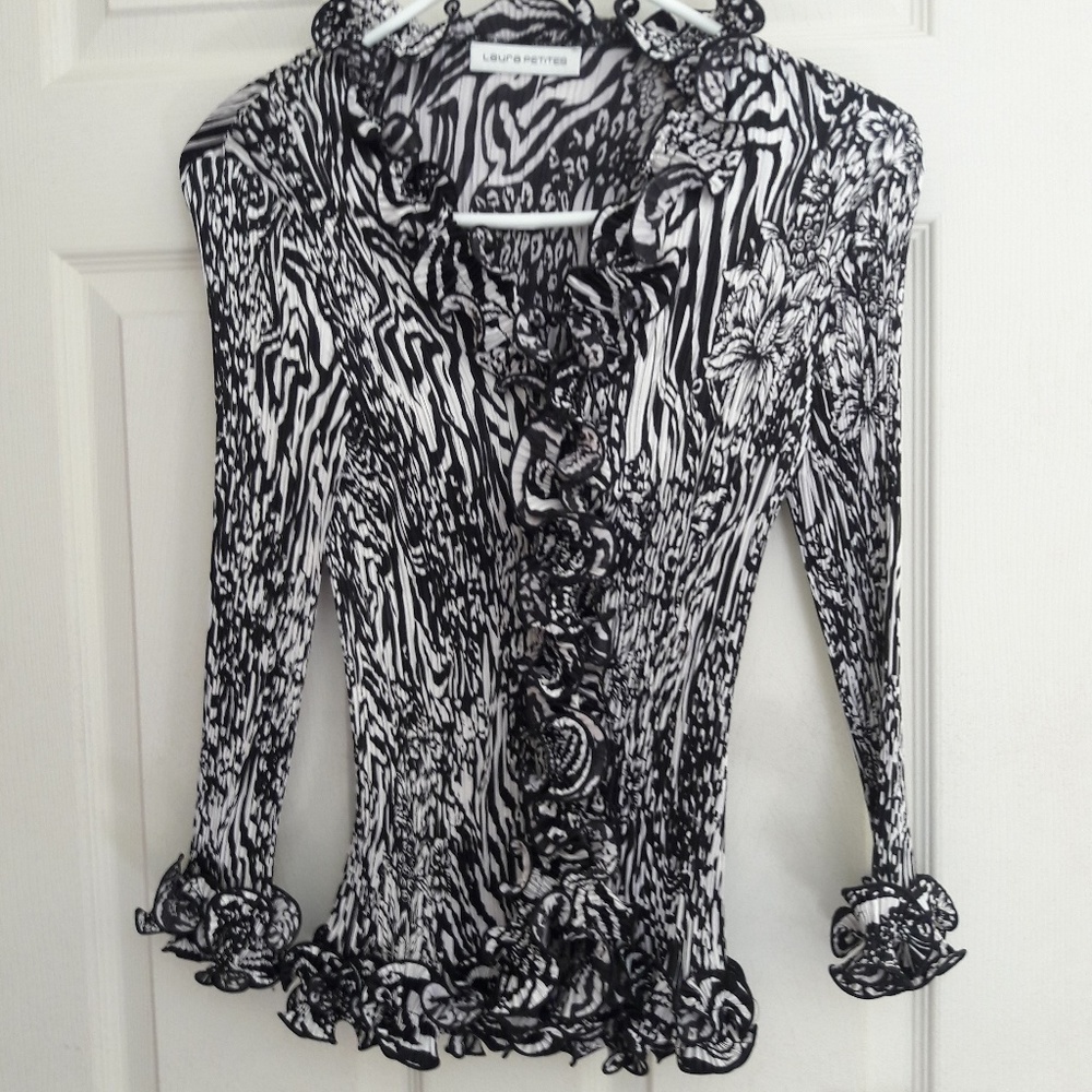 Fun Zebra Ruffle Stretch Top